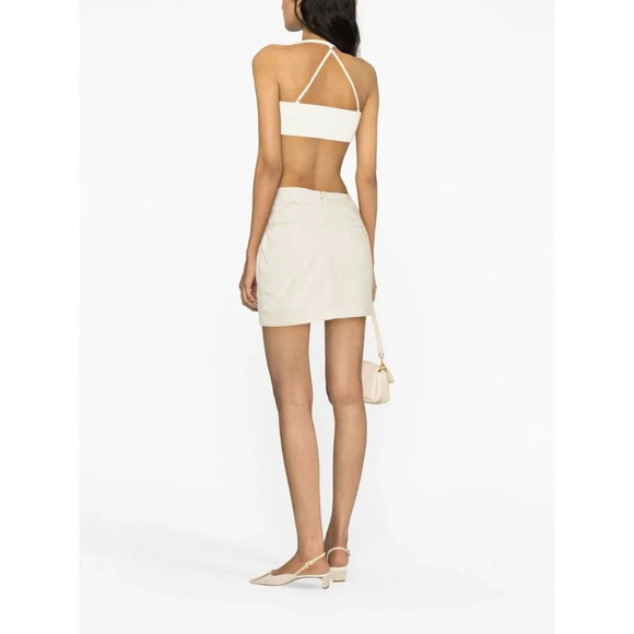 JACQUEMUS Le Bandeau Frivolli Top in Off White 40 New Womens Cropped Bralette - Picture 13 of 14